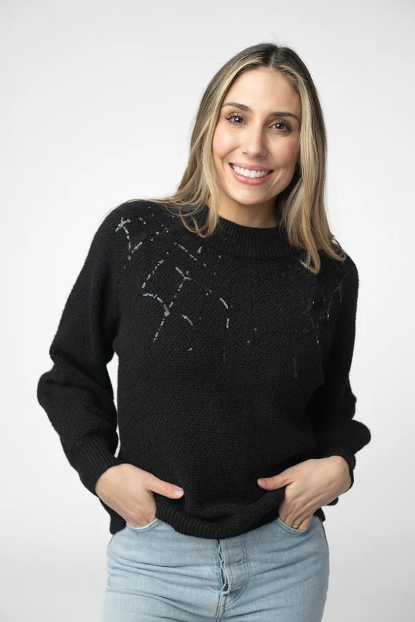Sequin Webs Sweater