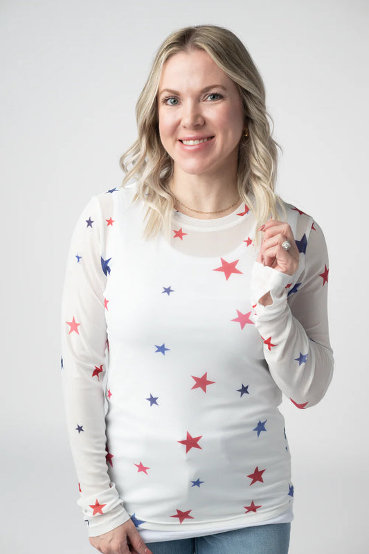 Mesh Long Sleeve Top