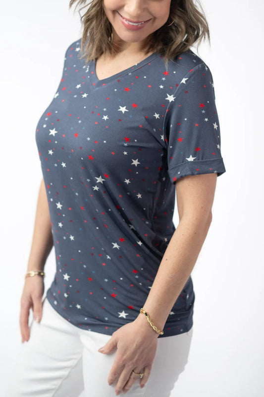 Sophie Tee - Blue Liberty Stars *