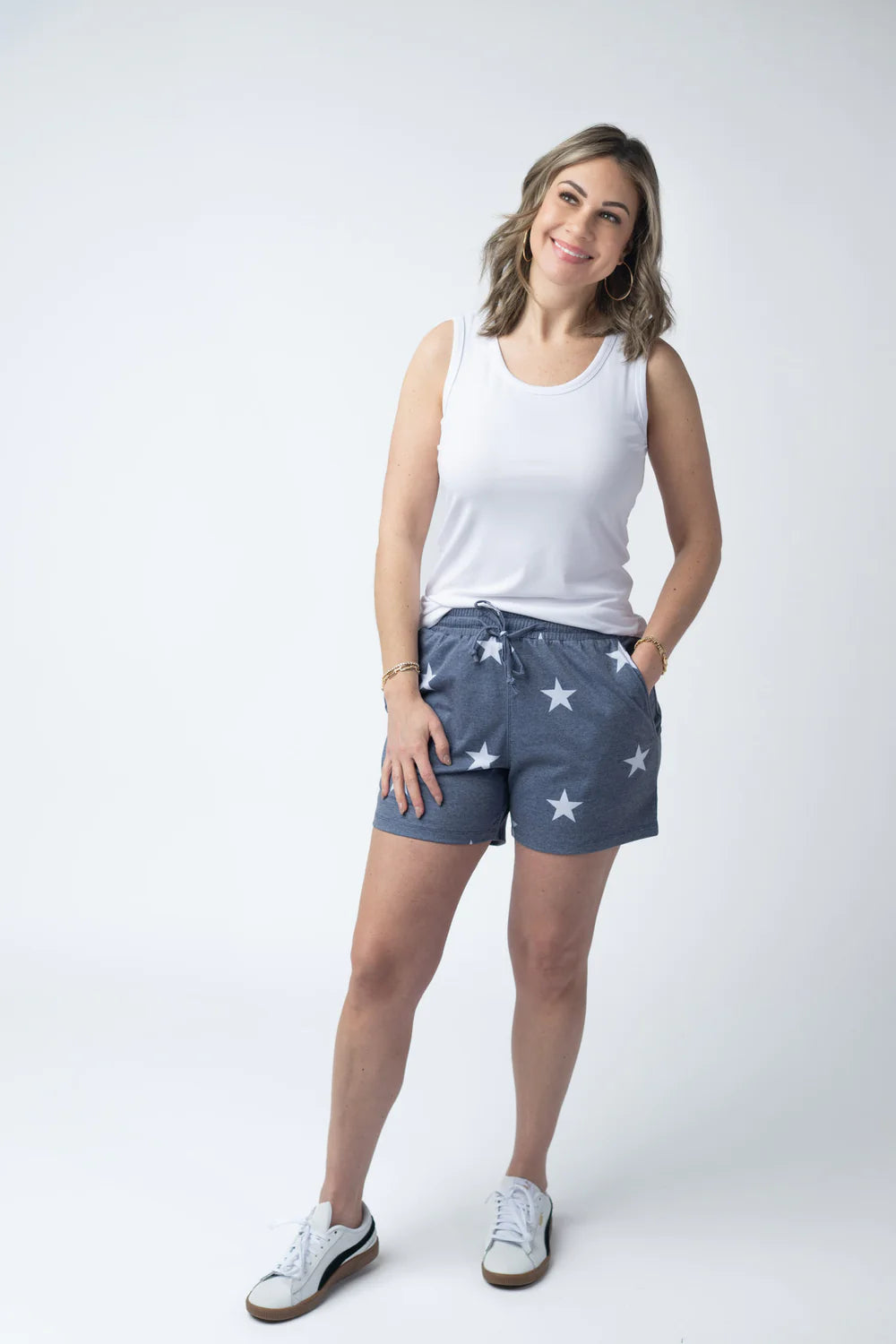 Faded Navy Stars Tank + Shorts