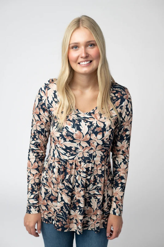 Long Sleeve Sarah Ruffle Top - 3 Patterns
