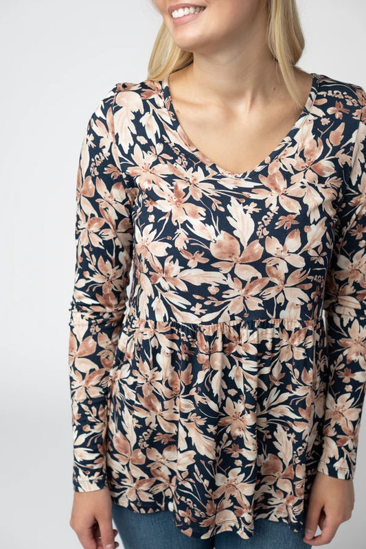 Long Sleeve Sarah Ruffle Top - 3 Patterns