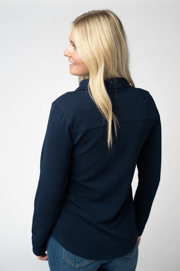 Ryleigh Ribbed Button Down - Navy