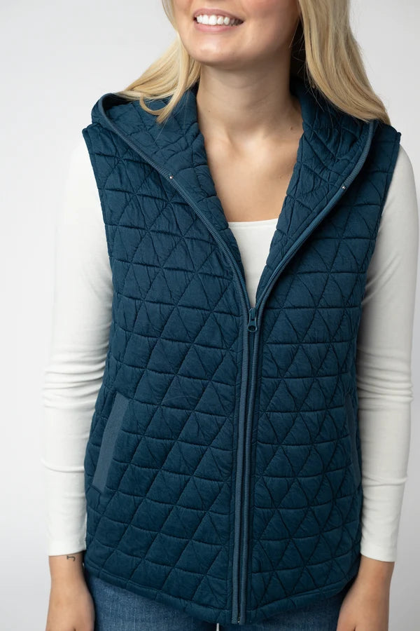 Heather Geometric Hooded Vest - 3 Colors