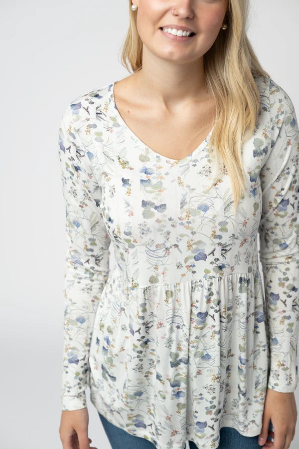 Long Sleeve Sarah Ruffle Top - 3 Patterns
