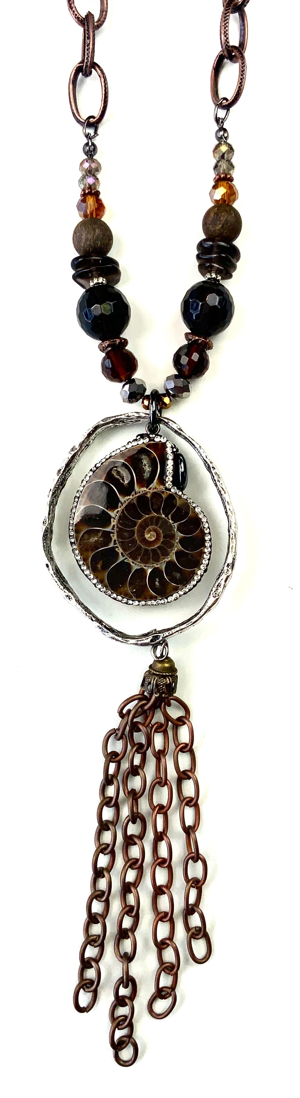 Ammonite Fossil Pendant Necklace