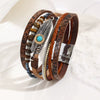 Bohemian Feather Magnetic Faux Leather Wrap Bracelet