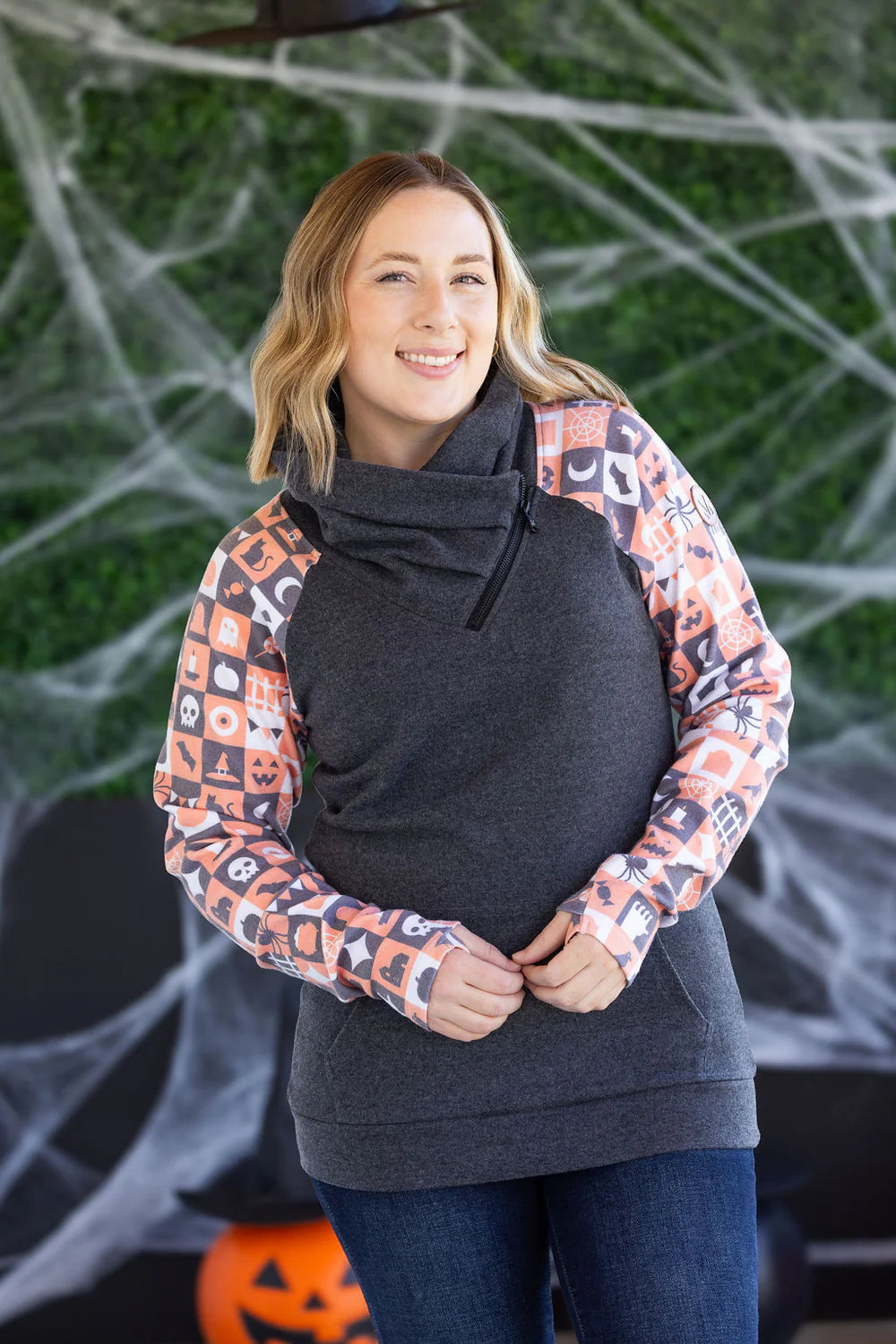 Zoey ZipCowl Sweatshirt - 2 Halloween Options