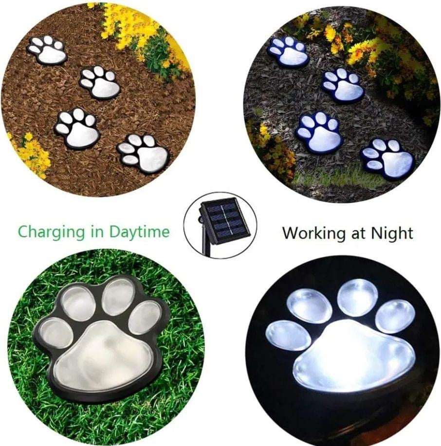 Paw Print Solar Garden Lights