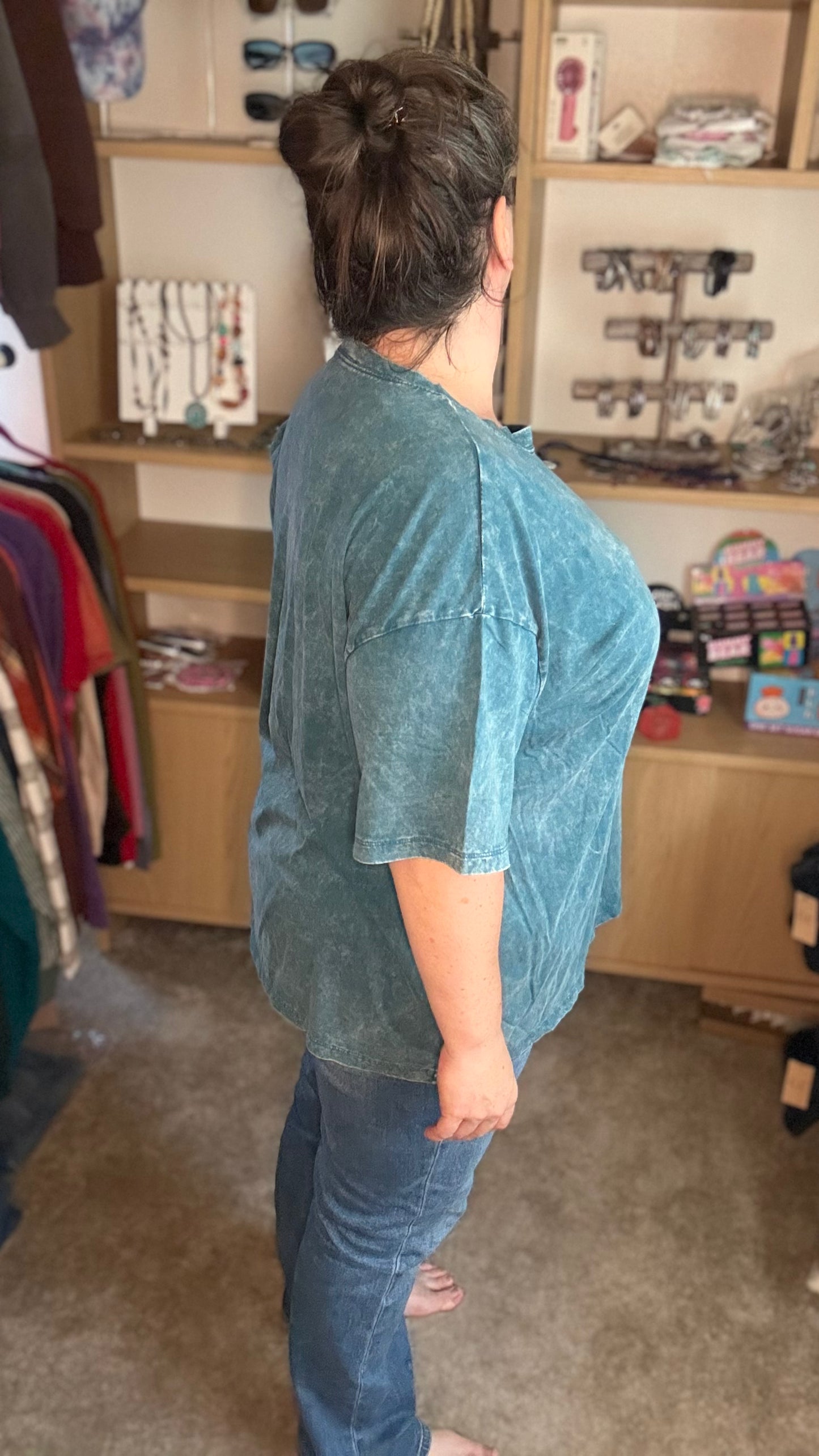 Acid Wash Oversized Boyfriend Tee - 2 Colors