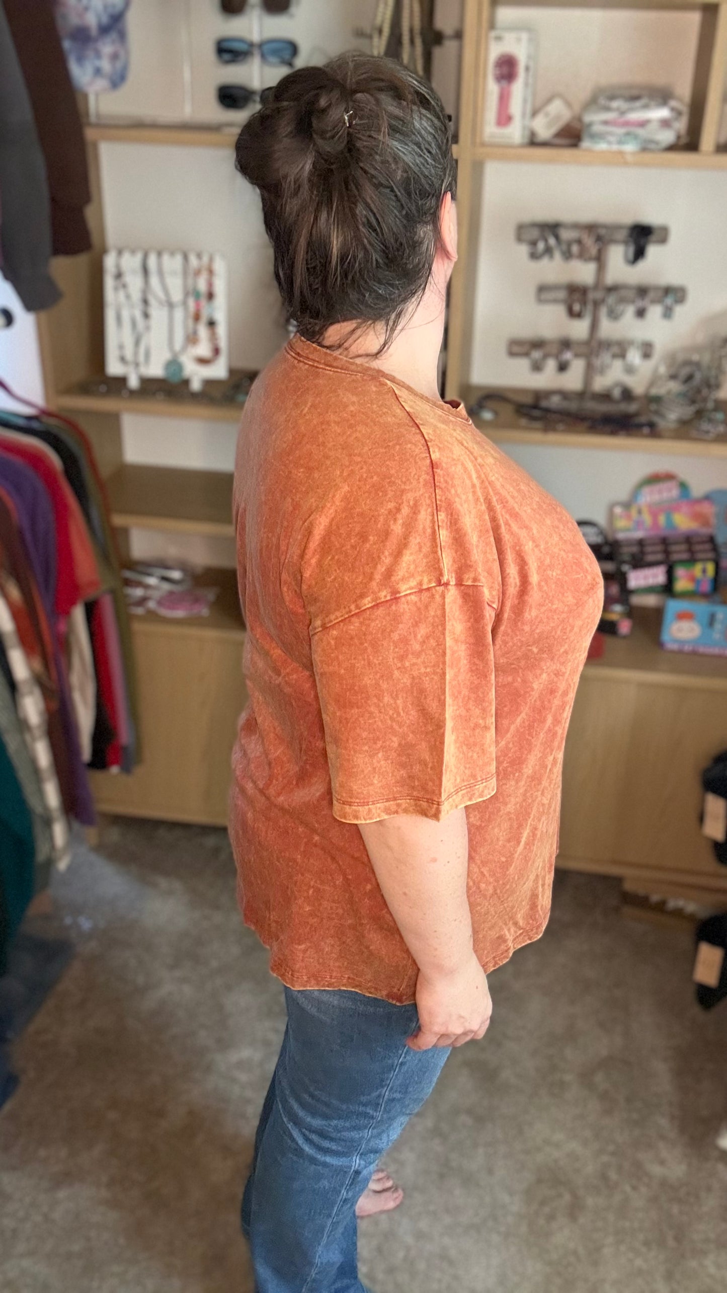 Acid Wash Oversized Boyfriend Tee - 2 Colors