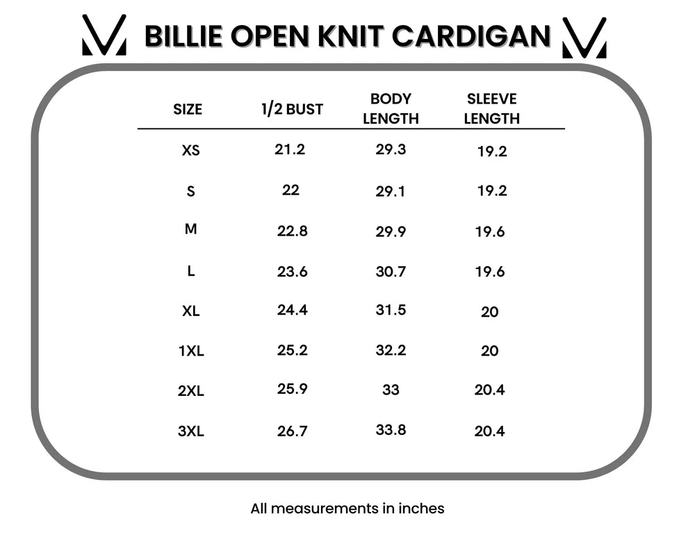 Billie Open Knit Cardigan - 3 Colors