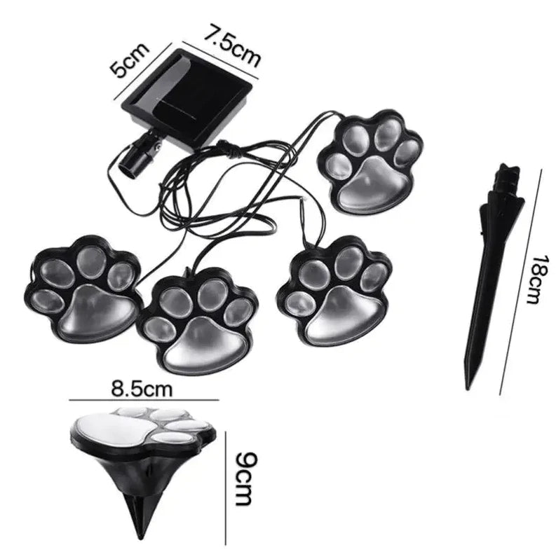 Paw Print Solar Garden Lights