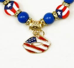 Mix Beaded Stretch USA Charm Bracelet