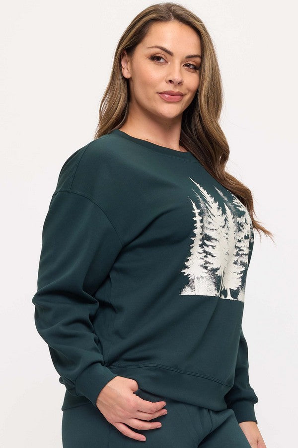 Frosted Pines Graphic Pullover