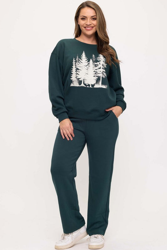 Frosted Pines Graphic Pullover