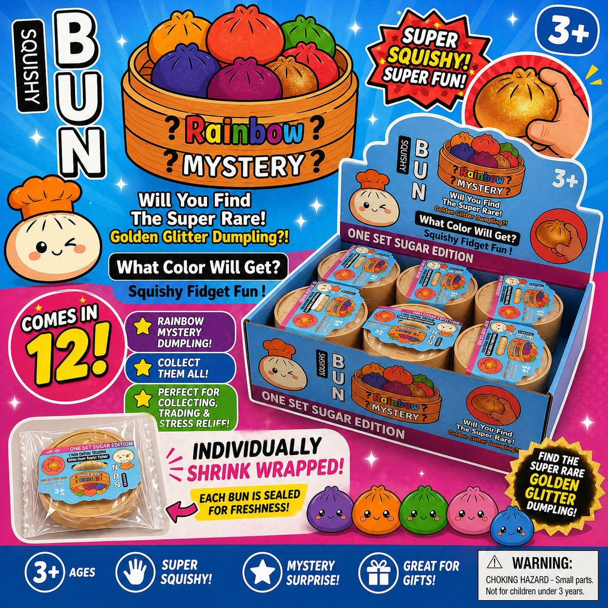 Glitter Edition Dumpling Squishy (Mystery Dumplings)