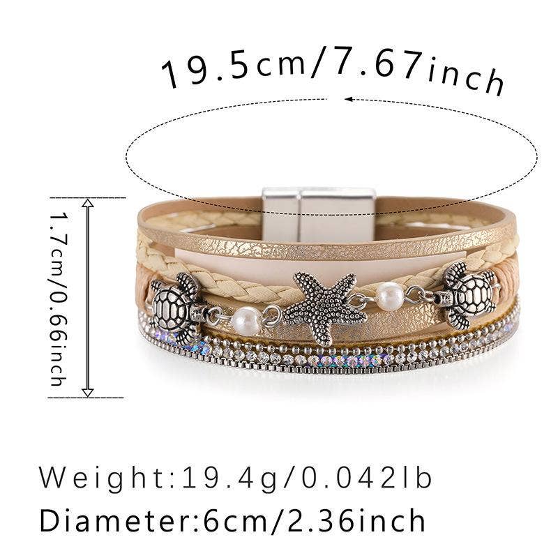 Sandy Shores Bohemian Leather Bracelet (Multiple Colors)