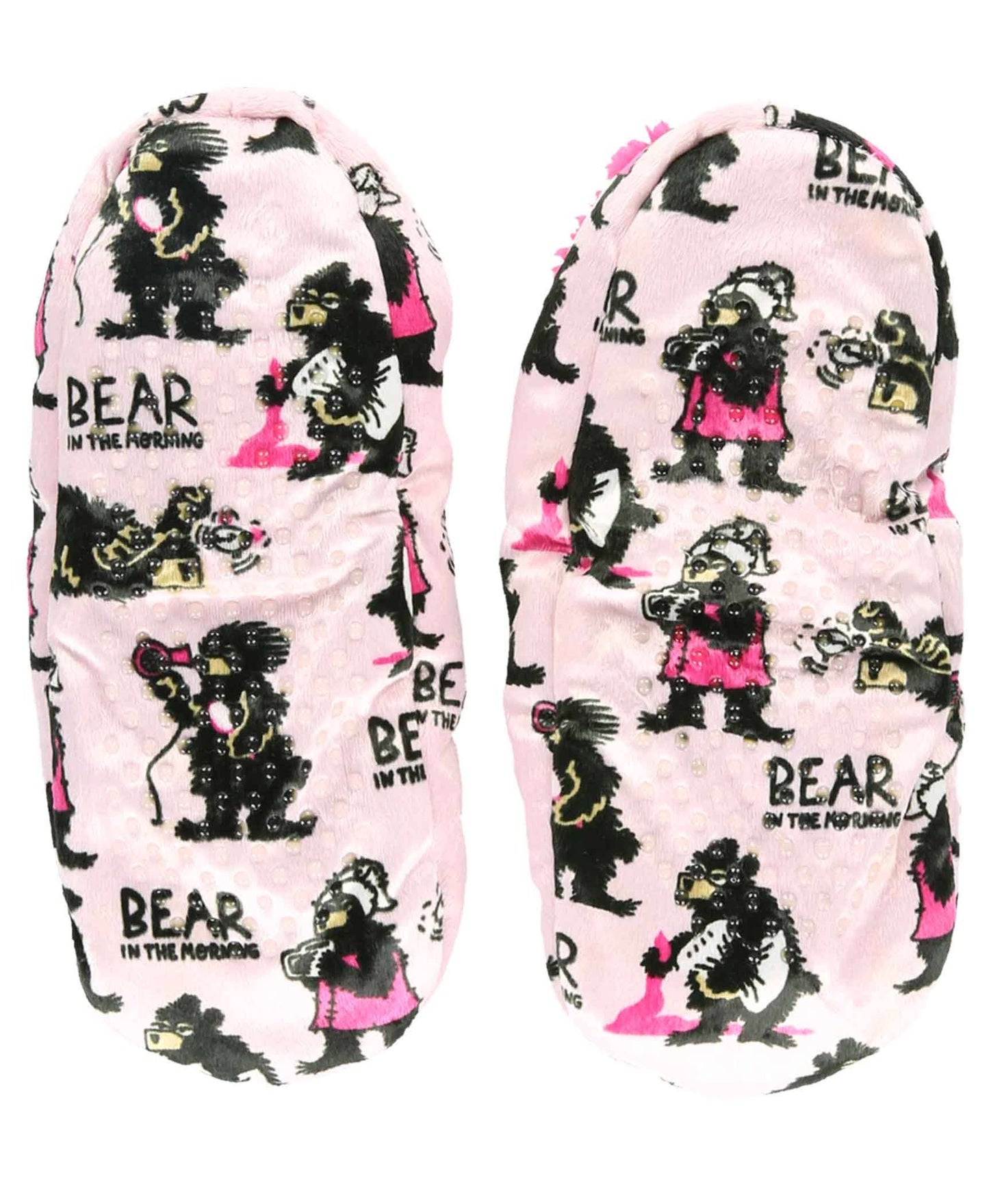 Bear in the AM Pink Fuzzy Feet: L/XL