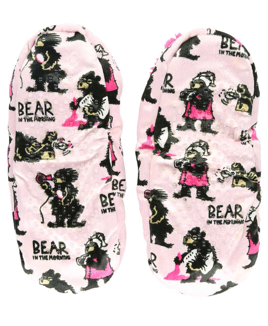 Bear in the AM Pink Fuzzy Feet: L/XL