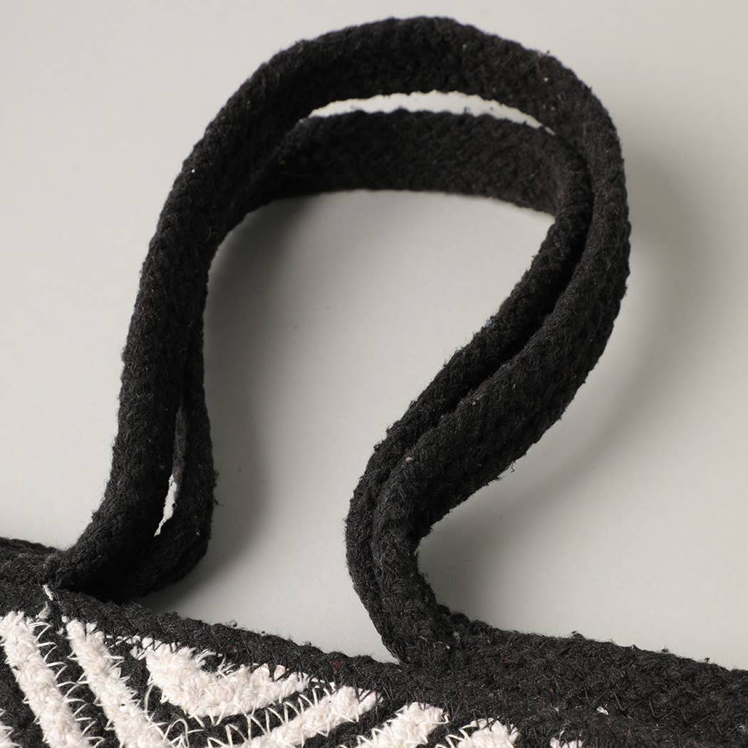 Tribal Aztec Shoulder Tote Canvas Bag (Black)