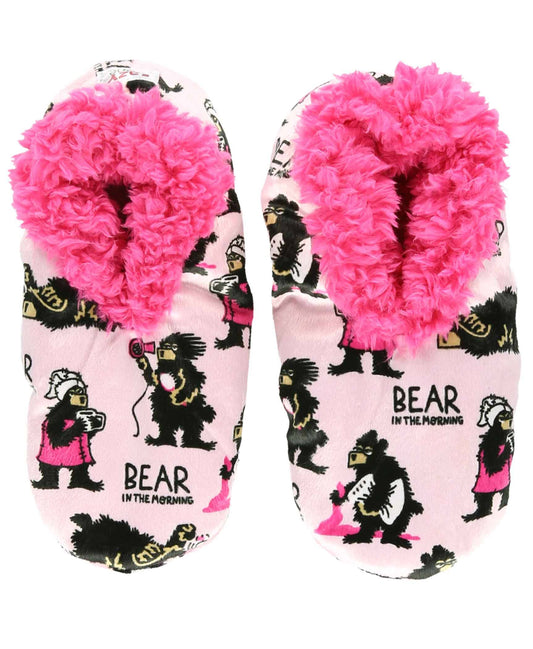 Bear in the AM Pink Fuzzy Feet: L/XL