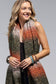 Plush Plaid Brushed Oblong Scarf: RUST