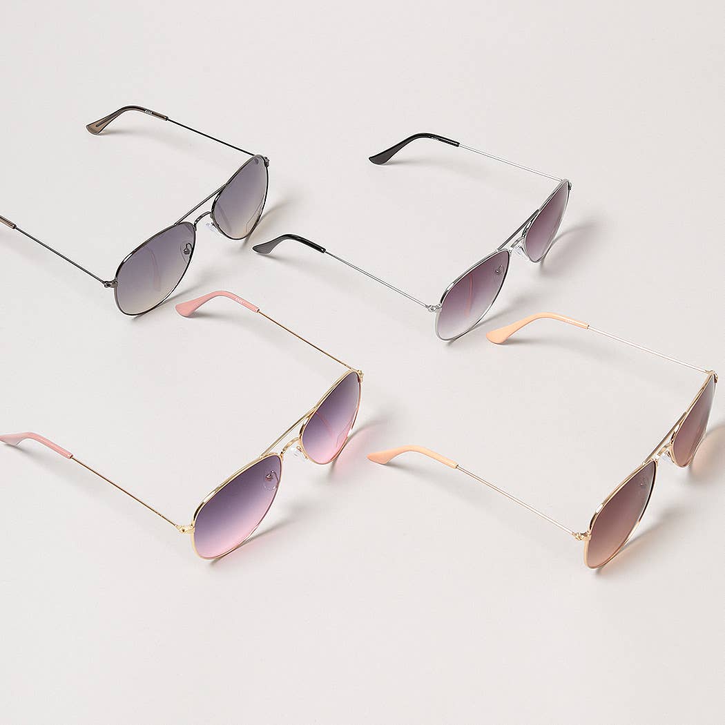 Pastel Tinted Aviator Sunglasses