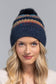 Metallic Striped Pompom Beanie (3 Color Options)