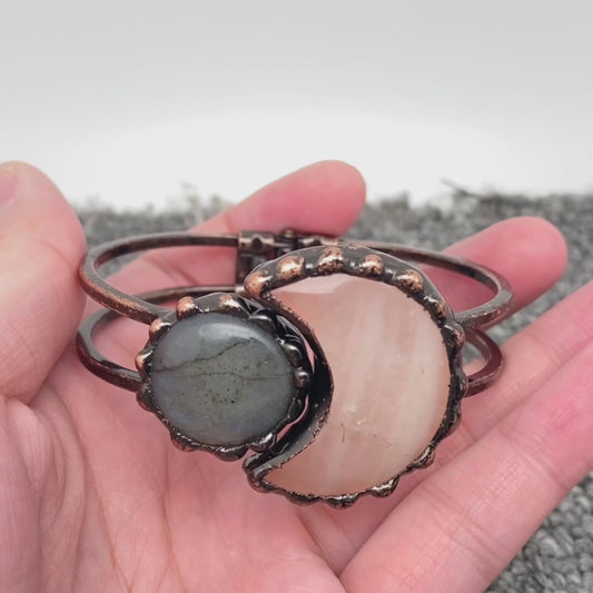 Star Moon Element Natural Stone Craft Bangle