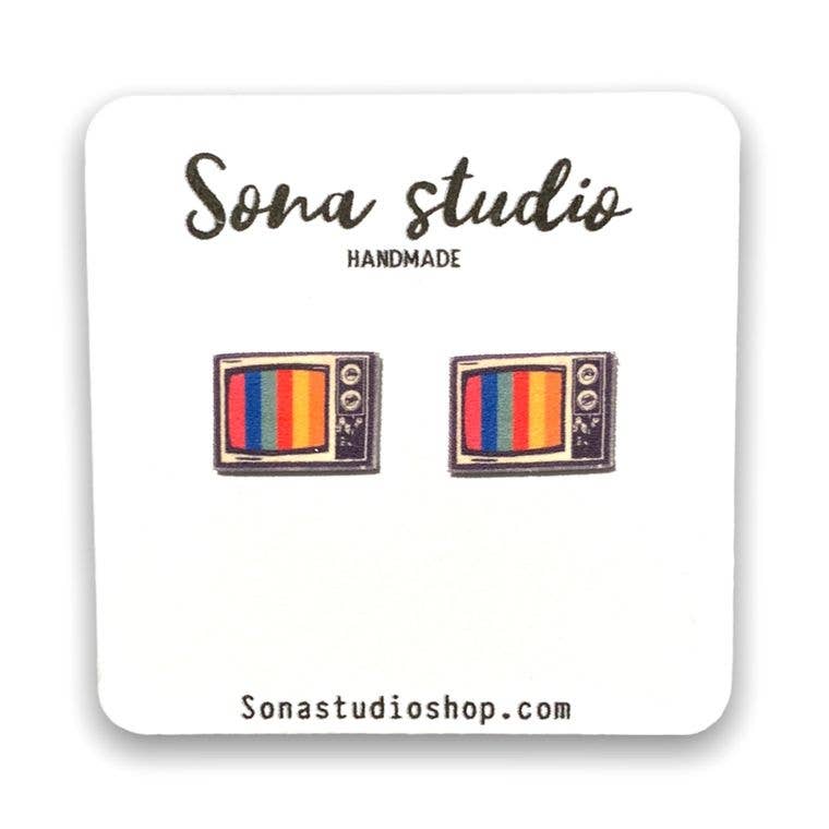 Retro TV Earrings